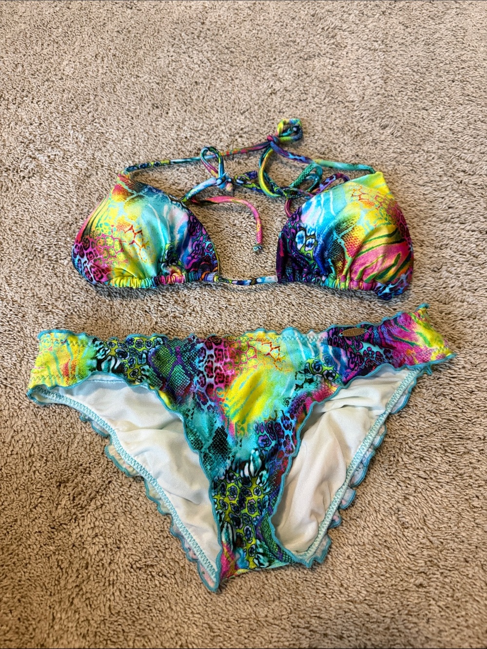 Luli Fama bathing suit. Size medium top, large bottoms